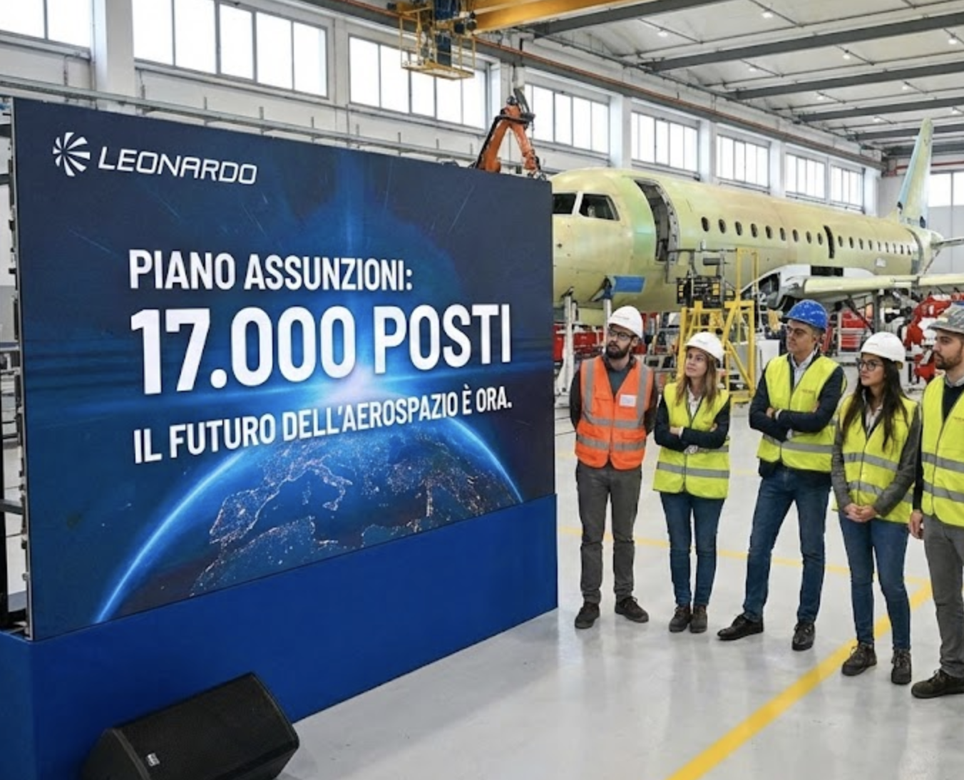 Grafico ripartizione assunzioni Leonardo 2026